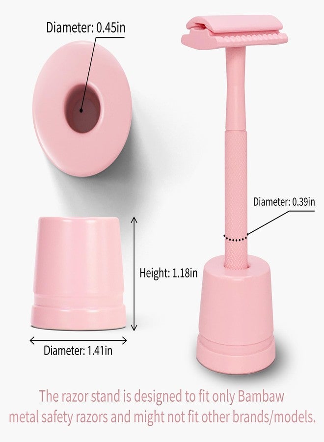 Bambaw Pink Safety Razor Stand | Razor Holder Stand | Shaver Holder Stand does not fit all Safety Razors | Double Edge Razor Stand | Straight Razor Stand | Razor Holders | Single Razor Stand - Image 2